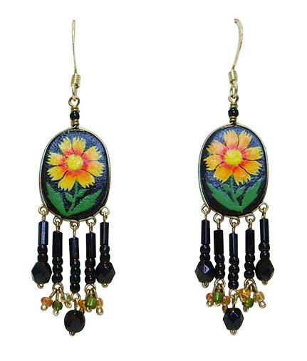 Wanderlust Yellow Coreopsis Flower Pierced Earrings ~Handmade in Peru~ - Belle Fleur Boutique