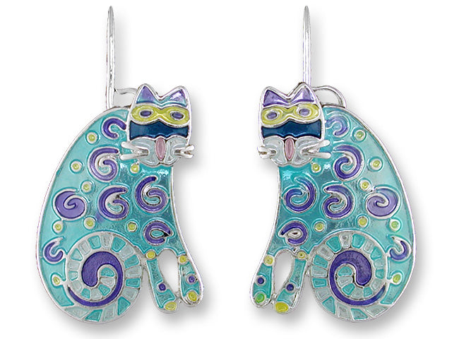 Zarah Zarlite Curlicue Cat Pierced Earrings - Belle Fleur Boutique