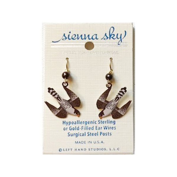 Sienna Sky Diving Falcon Pierced Earrings ~Made in Colorado~ - Belle Fleur Boutique