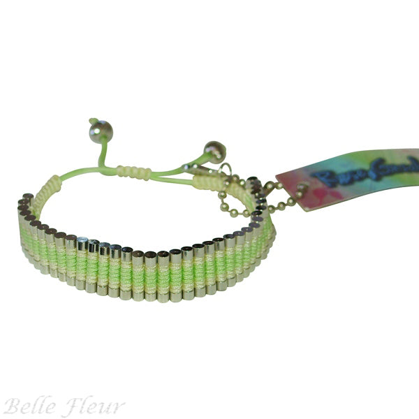 Rose Gonzales "Tori" Fresh Collection Woven Bracelet in Mint Green and Yellow - Belle Fleur Boutique