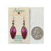 Adajio Fuchsia Teardrop with Hematite Swirl Overlay Pierced Earrings - Belle Fleur Boutique