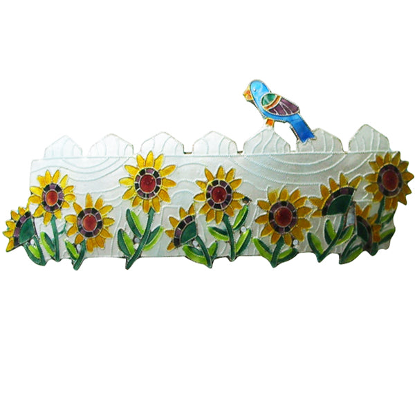 Zarah Zarlite Sunflower Garden & Bird Hair Barrette - Belle Fleur Boutique