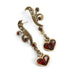 Sweet Romance Garnet Red Swarovski Crystal Heart Pierced Earrings - Belle Fleur Boutique