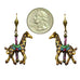 Sweet Romance Giraffe Carousel Merry Go Round Animal Pierced Earrings - Belle Fleur Boutique