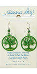 Sienna Sky Green Tree of Life Pierced Earrings - Belle Fleur Boutique