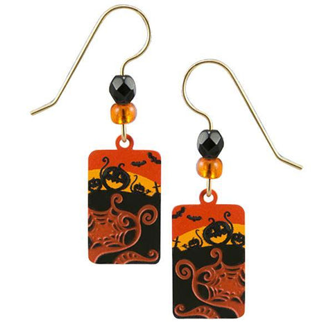 Sienna Sky Pumpkin Patch Halloween Scene Pierced Earrings - Belle Fleur Boutique