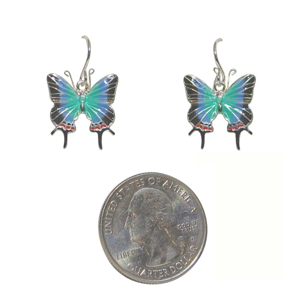 Zarah Hewitson's Blue Hairstreak Butterfly Earrings - Belle Fleur Boutique