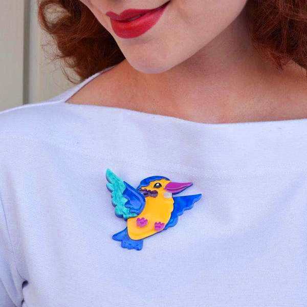 Erstwilder Khary of the Kalahary Kingfisher Brooch Designed in Melbourne, Australia