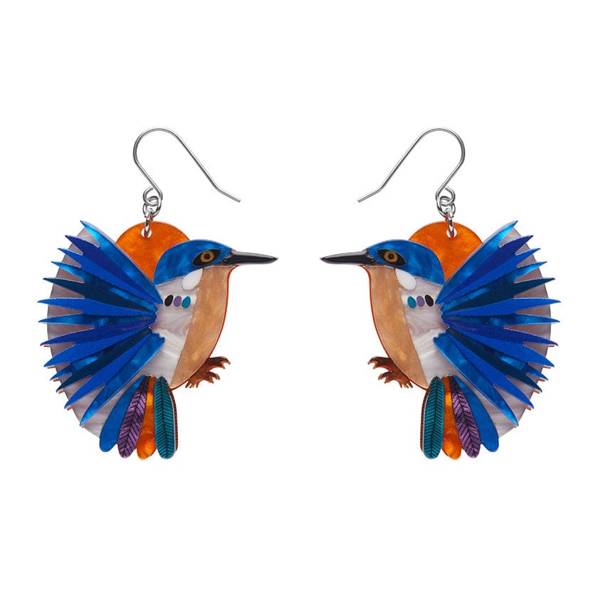 Erstwilder "Kyrie Kingfisher" Drop Pierced Earrings with Gift Box