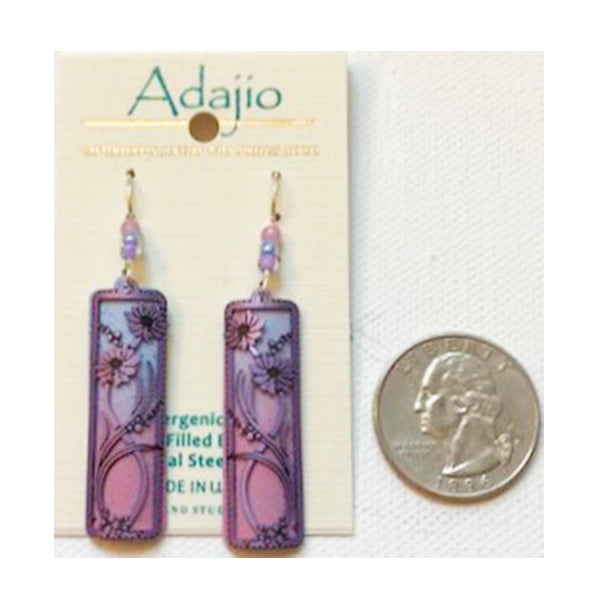 Adajio Lavender Daisy Garden Floral Filigree Pierced Earrings ~Made in USA~ - Belle Fleur Boutique