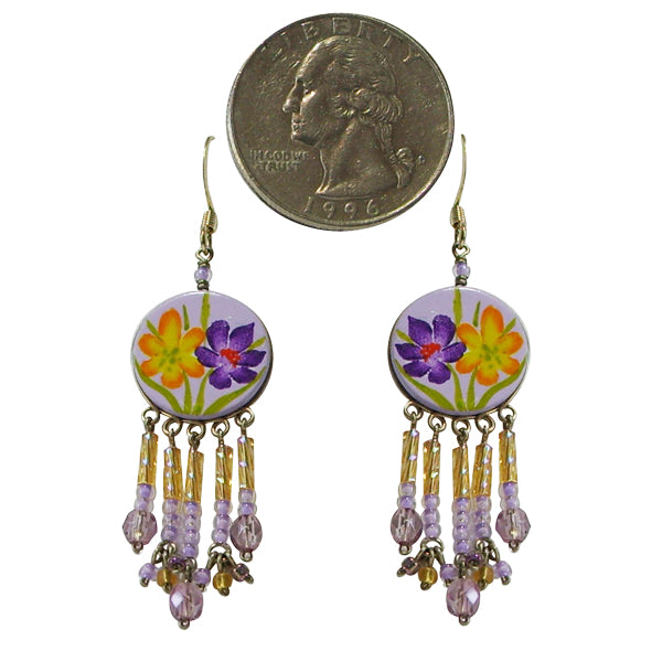 Wanderlust Lilac Crocus Spring Meadow Flower Pierced Earrings ~Handmade in Peru~ - Belle Fleur Boutique