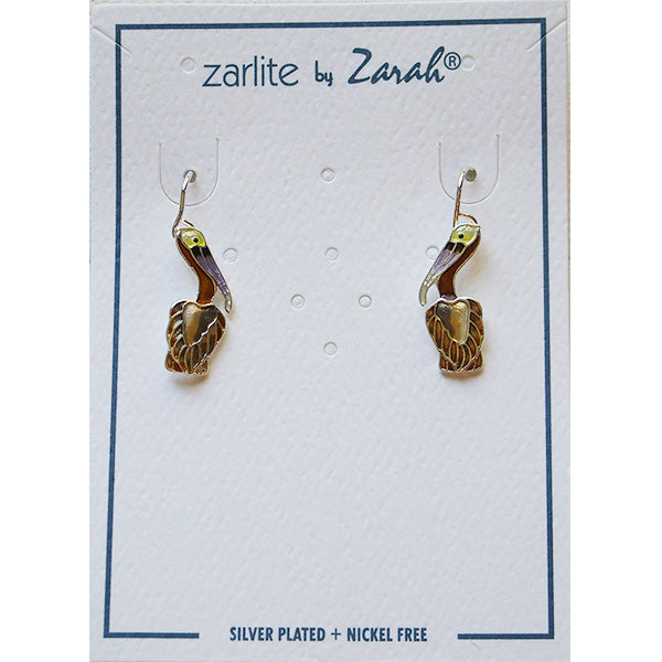 Zarah Zarlite Little Pelican Sea Bird Pierced Earrings - Belle Fleur Boutique