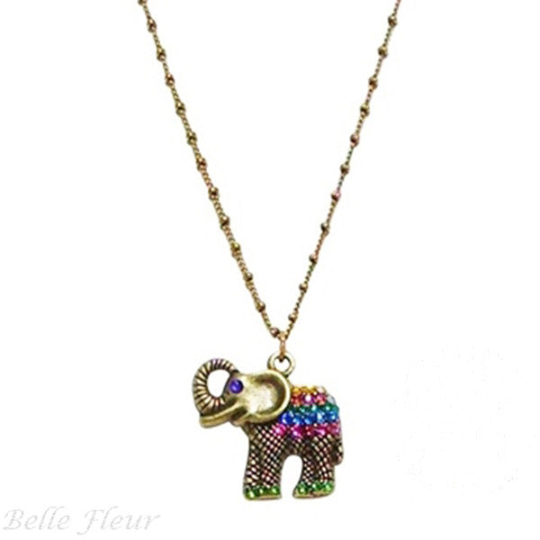 Anne Koplik Lucky Elephant Pendant Necklace - Belle Fleur Boutique