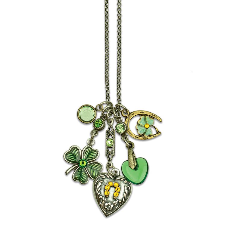 Anne Koplik Lucky Treasures Shamrock Clover Jumble Charm Necklace - Belle Fleur Boutique