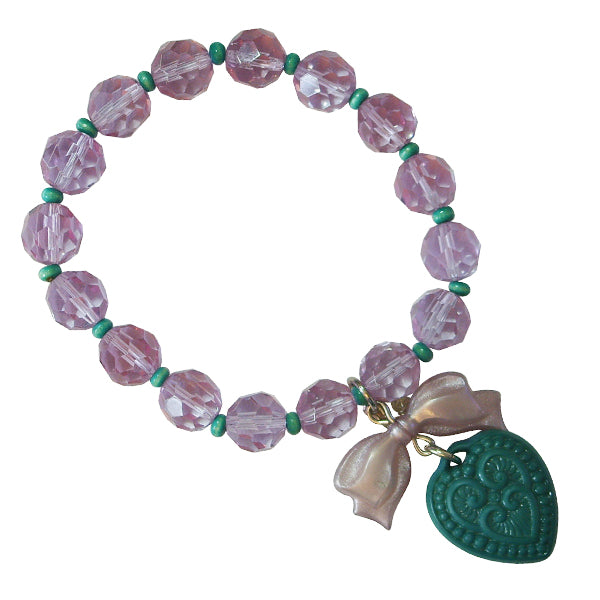 Tarina Tarantino Sugar Cookie "Macaron" Heart Charm Bracelet (Lavender & Teal)