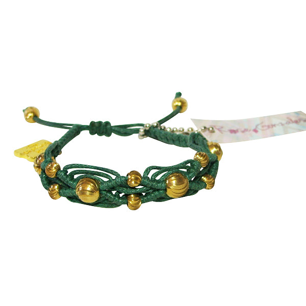 Rose Gonzales "Natalie" Mermaid Collection Woven Bracelet in Deep Sea Green - Belle Fleur Boutique