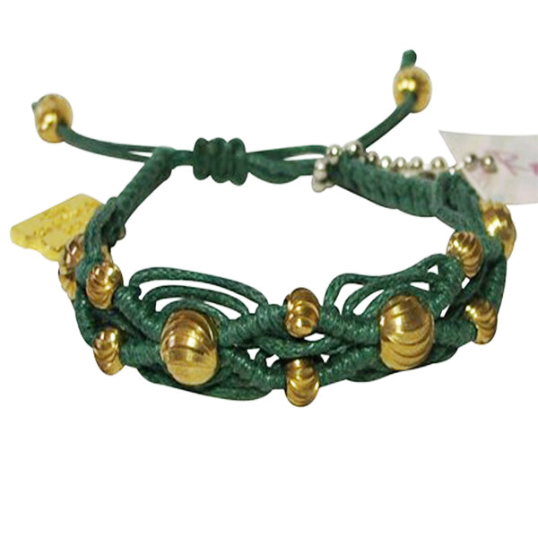 Rose Gonzales "Natalie" Mermaid Collection Woven Bracelet in Deep Sea Green - Belle Fleur Boutique