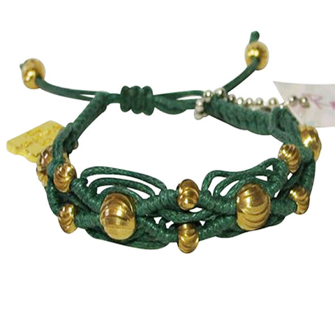 Rose Gonzales "Natalie" Mermaid Collection Woven Bracelet in Deep Sea Green - Belle Fleur Boutique