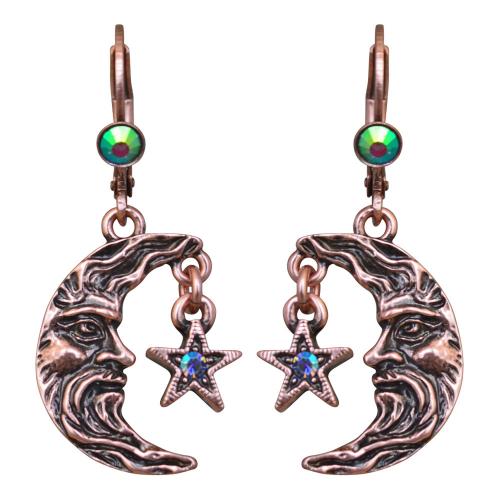 Kirks Folly Moon Shadow & Star Leverback Earrings (Coppertone) - Belle Fleur Boutique