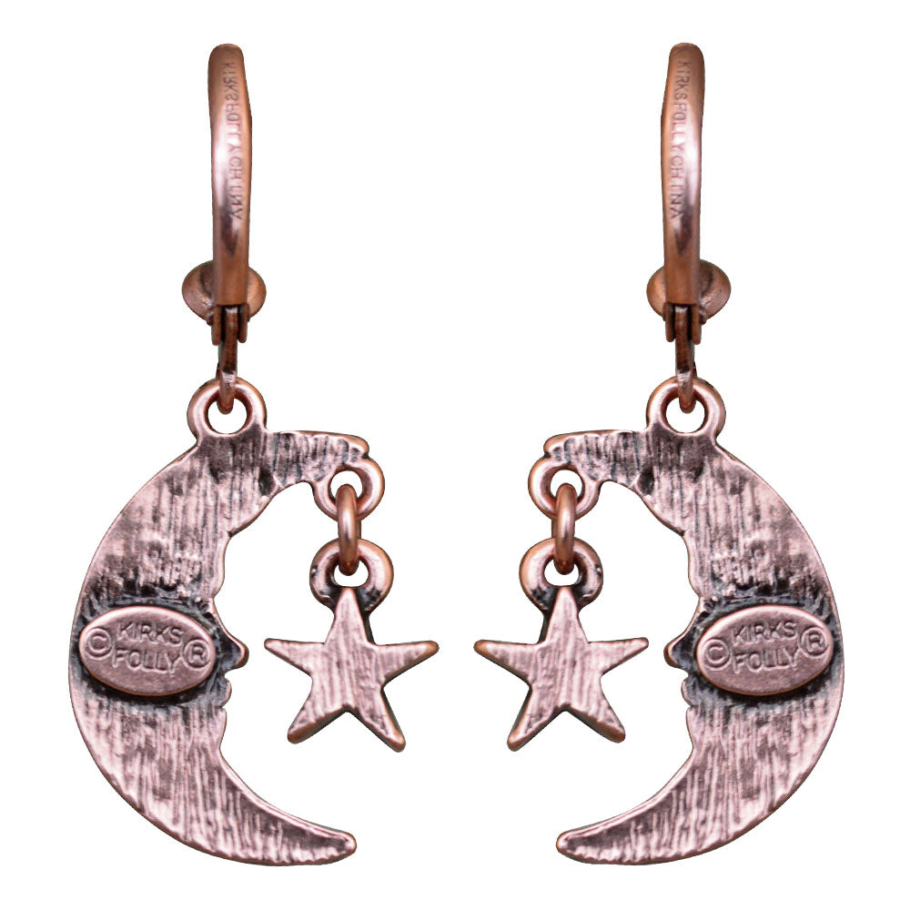Kirks Folly Moon Shadow & Star Leverback Earrings (Coppertone) - Belle Fleur Boutique