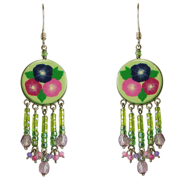 Wanderlust Morning Glory Flower Pierced Earrings ~Handmade in Peru~ - Belle Fleur Boutique