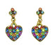 Sweet Romance Multi Aurora Crystal Heart Post Earrings - Belle Fleur Boutique