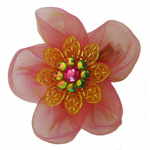 Tarina Tarantino Organza Flower Anywhere Hair Clip (Rose) - Belle Fleur Boutique