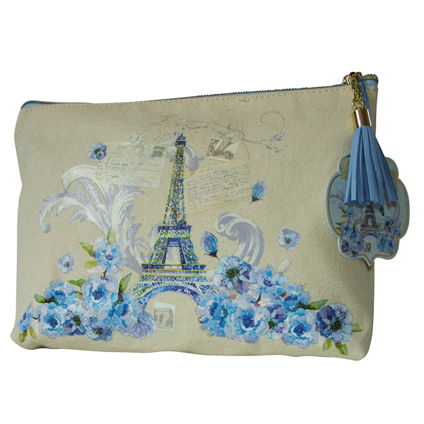 Punch Studio Paris Sparkle Eiffel Tower Canvas Bag Accessory Pouch - Belle Fleur Boutique
