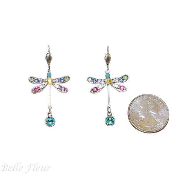 Anne Koplik Pastel Dragonfly Leverback Earrings - Belle Fleur Boutique