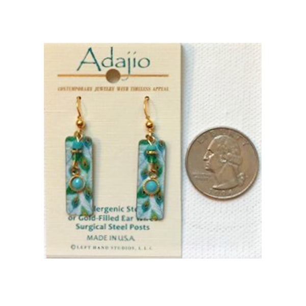 Adajio Peacock Pattern Column Bead Drop Pierced Earrings - Belle Fleur Boutique