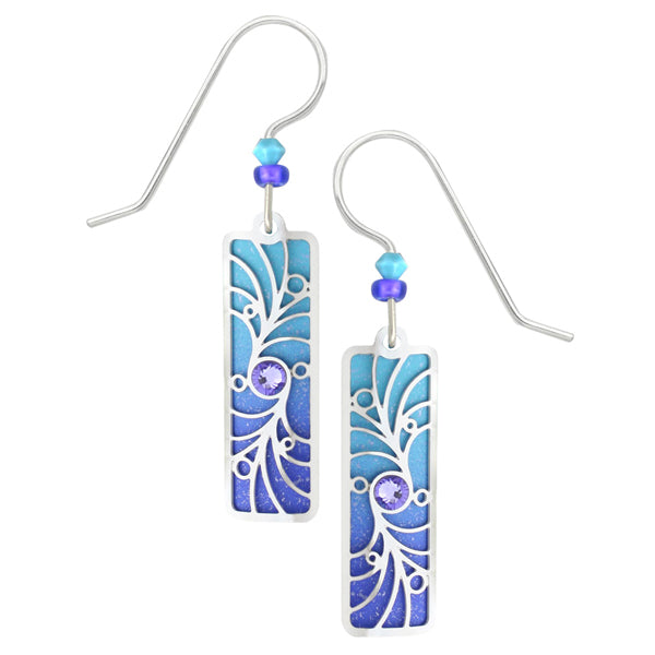 Adajio Periwinkle Column w/Etched Overlay Pierced Earrings ~Made in USA~ - Belle Fleur Boutique