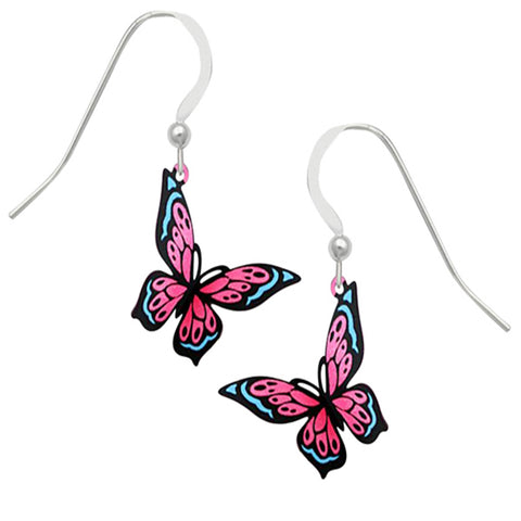 Sienna Sky Pink and Blue Fantasy Butterfly Pierced Earrings - Belle Fleur Boutique