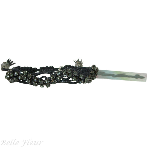 Rose Gonzales "Selena" Drama Collection Woven Bracelet in Black - Belle Fleur Boutique