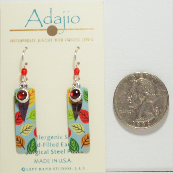 Adajio Multi-Color Fall Leaves Rectangular Pierced Earrings - Belle Fleur Boutique