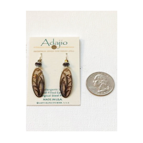 Adajio Reeds & Grasses Sandstone Brown Oval Pierced Earrings ~Made in Colorado~ - Belle Fleur Boutique