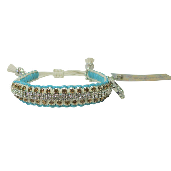 Rose Gonzales "Vanessa" Rodeo Collection Woven Bracelet in Turquoise & Cream - Belle Fleur Boutique