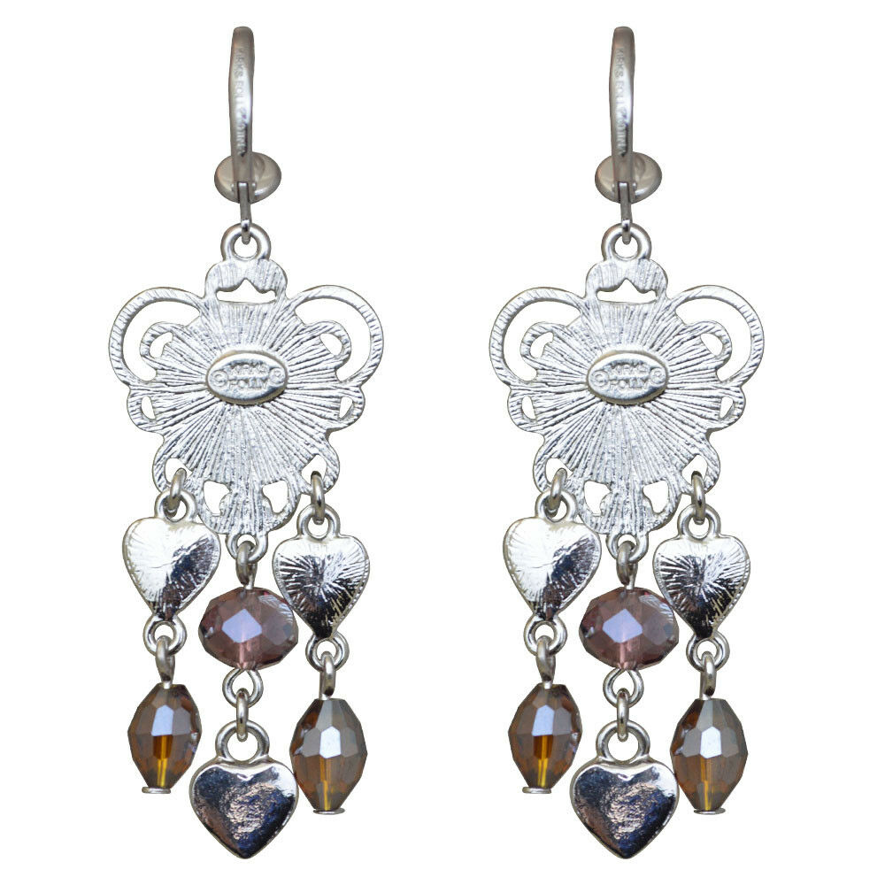 Kirks Folly Seaview Water Moon Lots of Love Leverback Earrings (Silvertone) - Belle Fleur Boutique