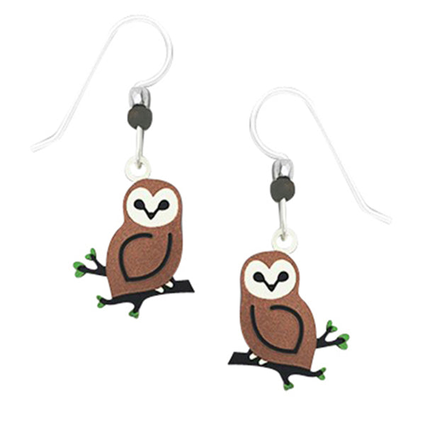 Sienna Sky Snowy Owl on a Branch Pierced Earrings - Belle Fleur Boutique