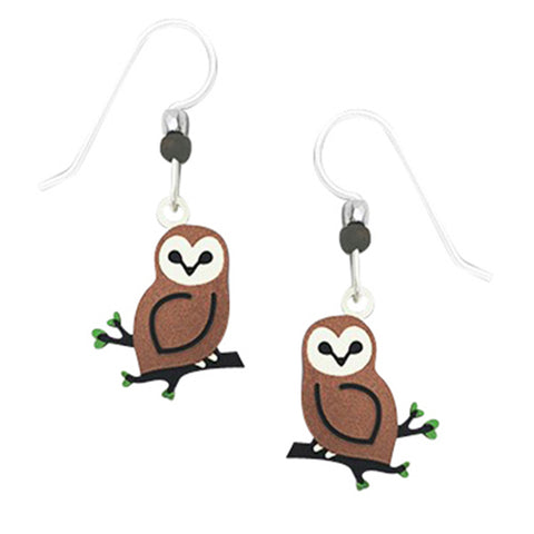 Sienna Sky Snowy Owl on a Branch Pierced Earrings - Belle Fleur Boutique