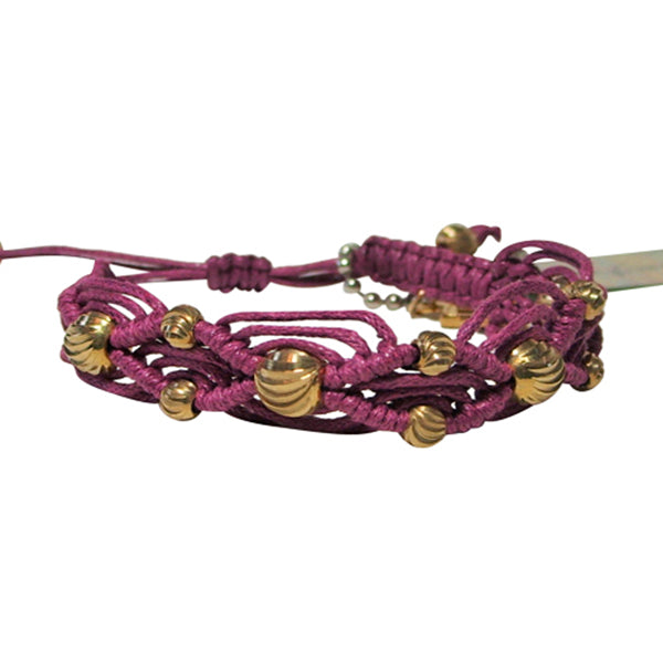 Rose Gonzales "Sienna" Sorbet Collection Woven Boho Bracelet in Burgundy - Belle Fleur Boutique