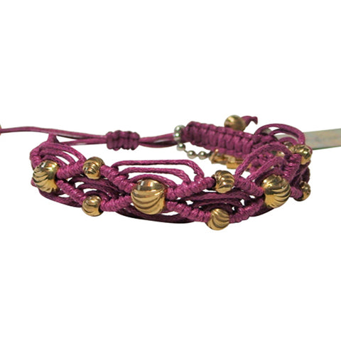 Rose Gonzales "Sienna" Sorbet Collection Woven Boho Bracelet in Burgundy - Belle Fleur Boutique