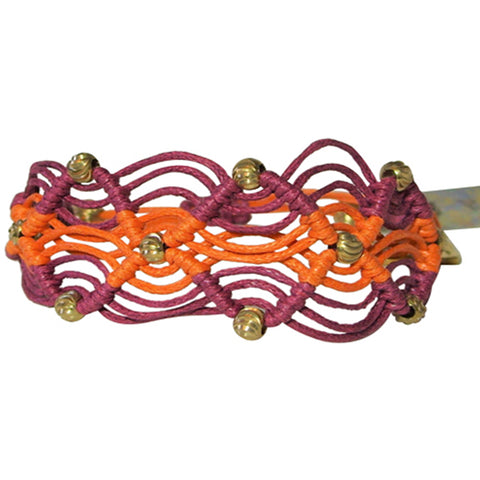 Rose Gonzales "Gigi" Sorbet Collection Woven Bracelet in Burgundy & Orange - Belle Fleur Boutique