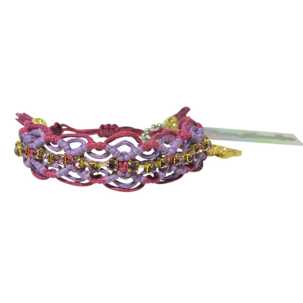 Rose Gonzales "Naomi" Sorbet Collection Woven Bracelet in Burgundy & Violet - Belle Fleur Boutique