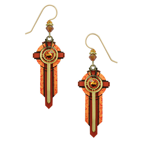 Adajio Southwestern Cross Pierced Earrings (Brown & Copper) - Belle Fleur Boutique