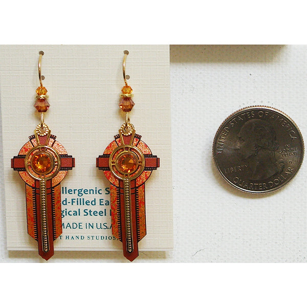 Adajio Southwestern Cross Pierced Earrings (Brown & Copper) - Belle Fleur Boutique