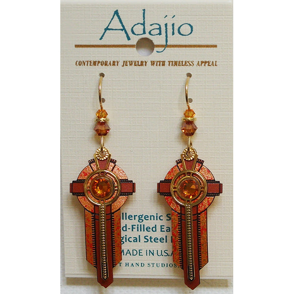 Adajio Southwestern Cross Pierced Earrings (Brown & Copper) - Belle Fleur Boutique