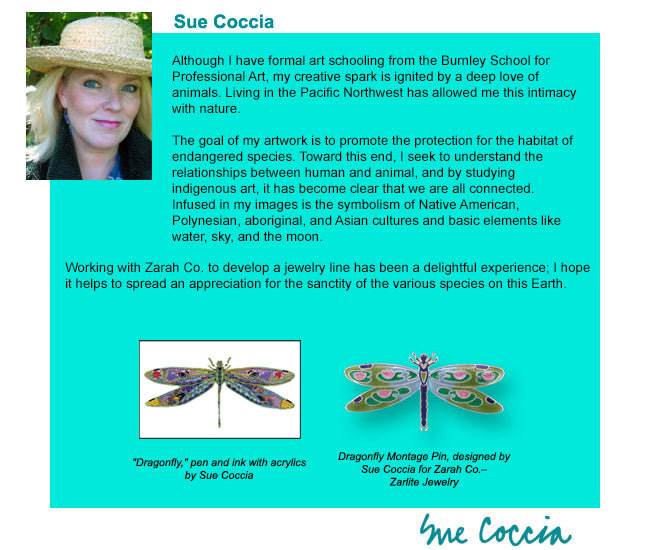 Zarah Zarlite Dragonfly Lily Pad Montage Pierced Earrings - Belle Fleur Boutique