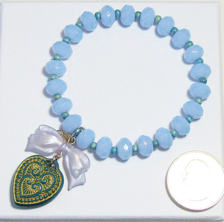 Tarina Tarantino Sugar Cookie "Macaron" Heart Charm Bracelet (Blue & Teal) - Belle Fleur Boutique