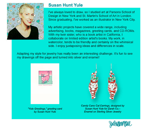 Zarah Candy Cane Cat Pierced Earrings - Belle Fleur Boutique