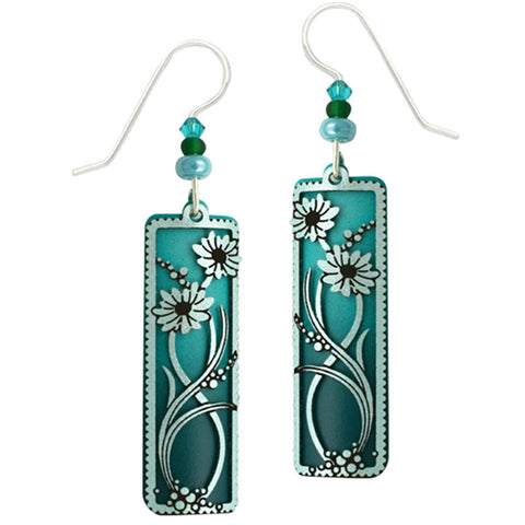 Adajio Daisy Garden Teal & Aqua Floral Filigree Pierced Earrings - Belle Fleur Boutique